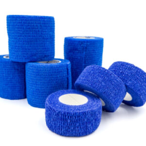 Cohesive blue bandages on roll