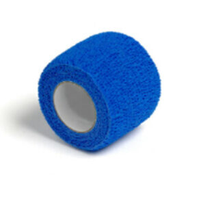 Cohesive blue bandages on roll
